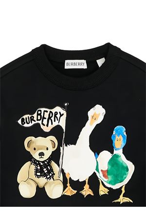 felpa in cotone nero BURBERRY KIDS | 8108574A1189